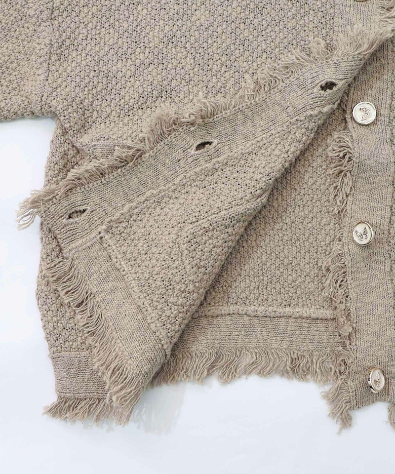 蝶刺繍×蝶ボタン付きニットカーディガン-18