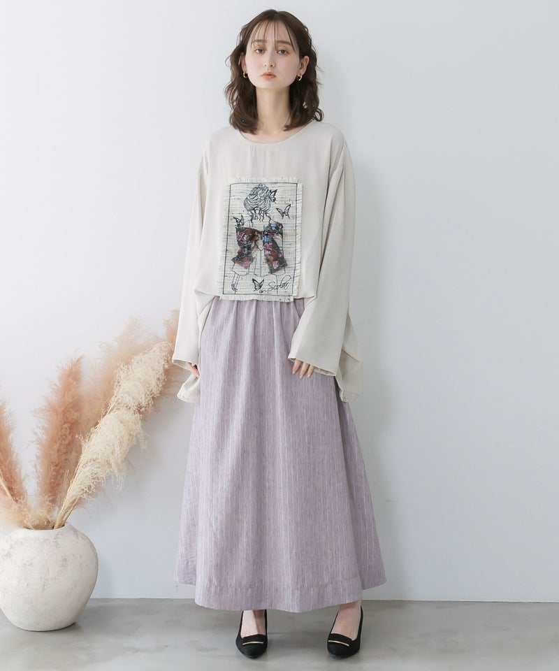 ラメツイード女の子アップリケプルオーバー-2