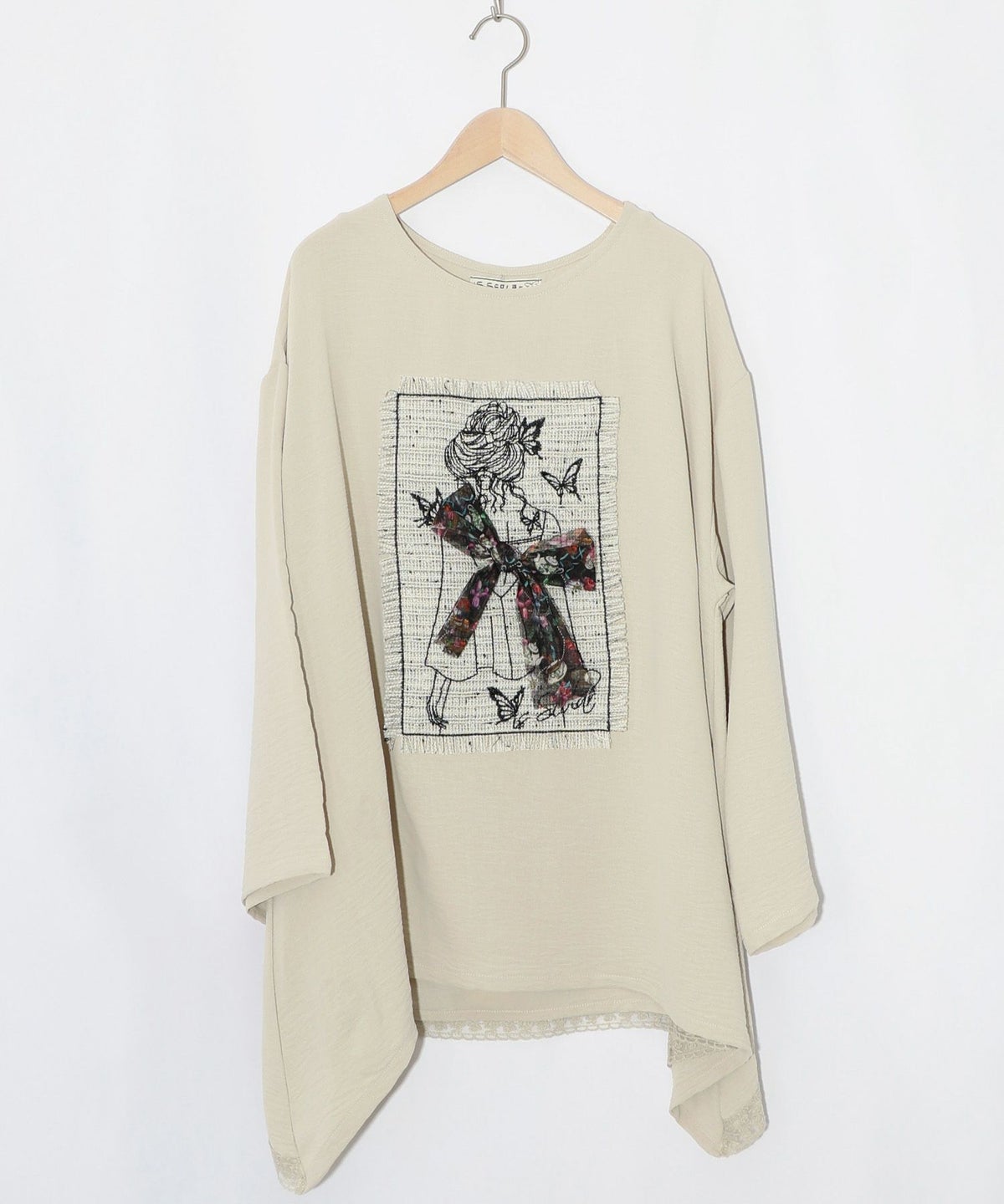 ラメツイード女の子アップリケプルオーバー-9