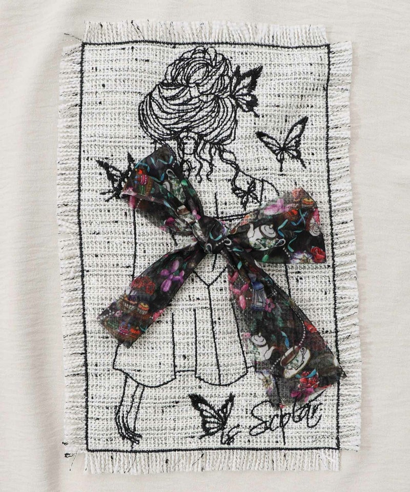 ラメツイード女の子アップリケプルオーバー-11