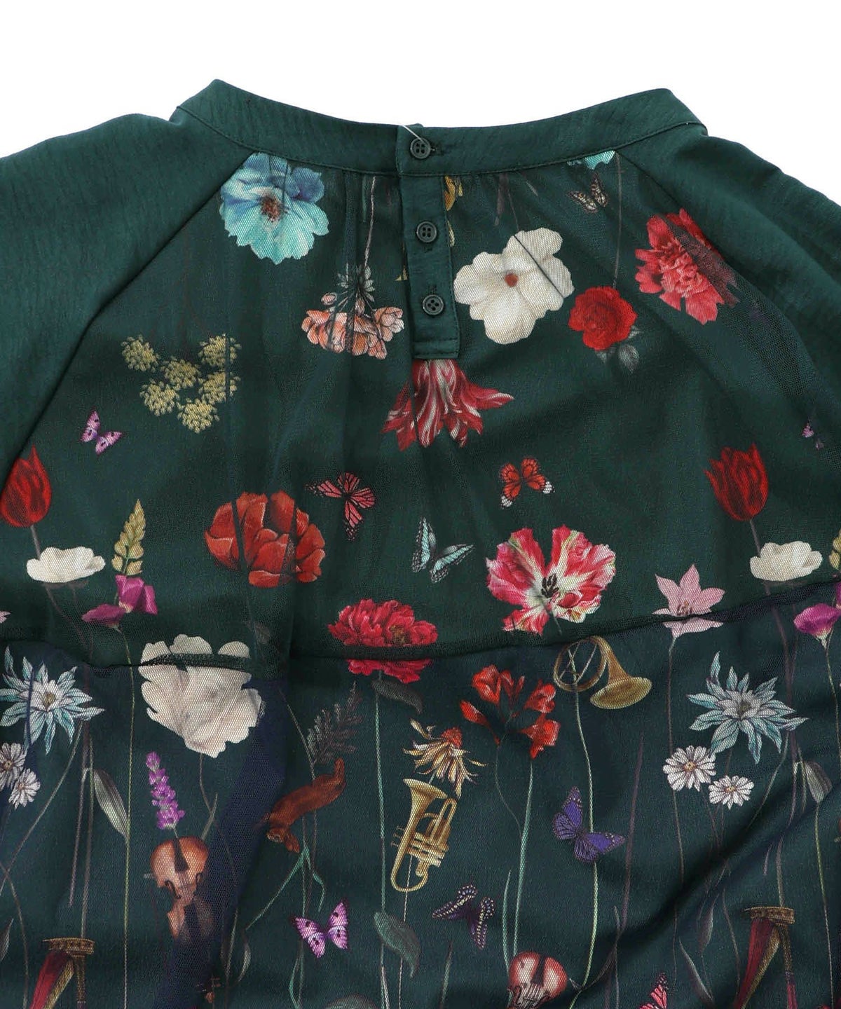 クラシカル花柄チュール重ねワンピース-26