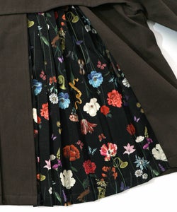 クラシカル柄プリーツ×ツイルトレンチ風コート-13