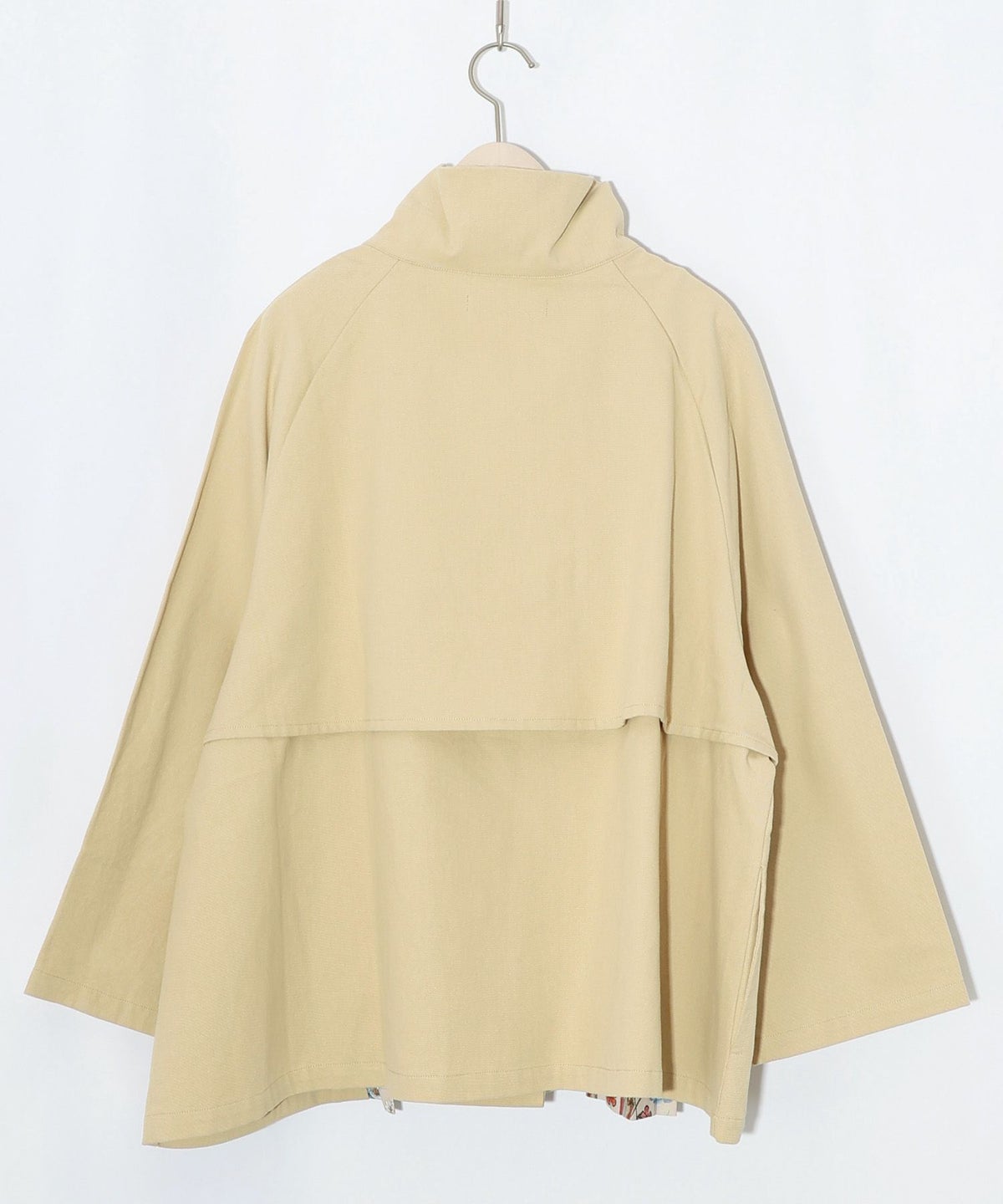 クラシカル柄プリーツ×ツイルトレンチ風コート-15