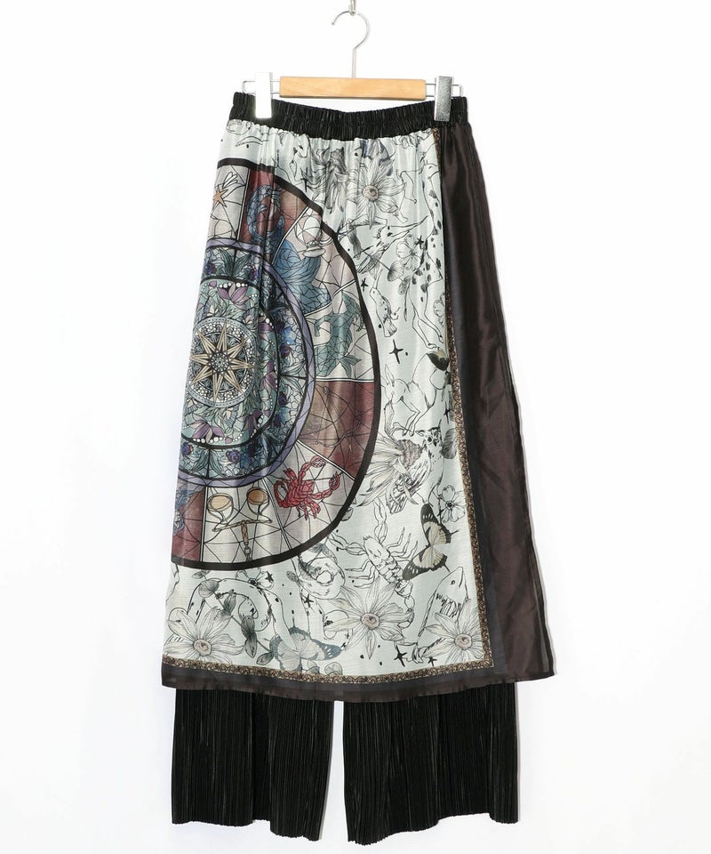 星座ステンドグラス柄シアー×ボドレー素材パンツ-9