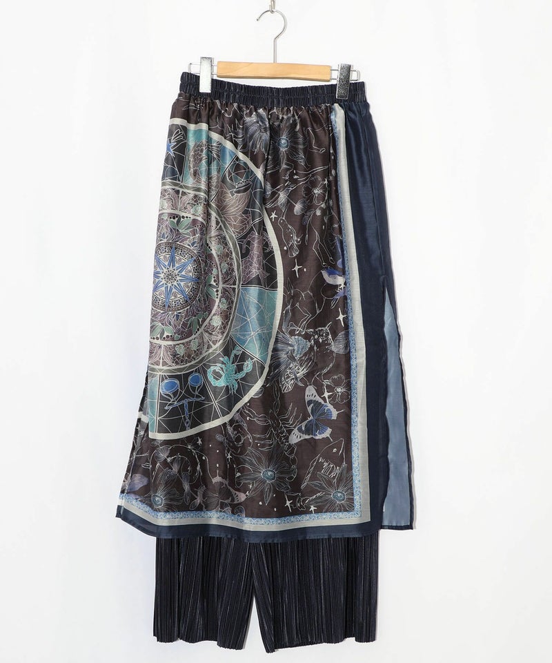 星座ステンドグラス柄シアー×ボドレー素材パンツ-12
