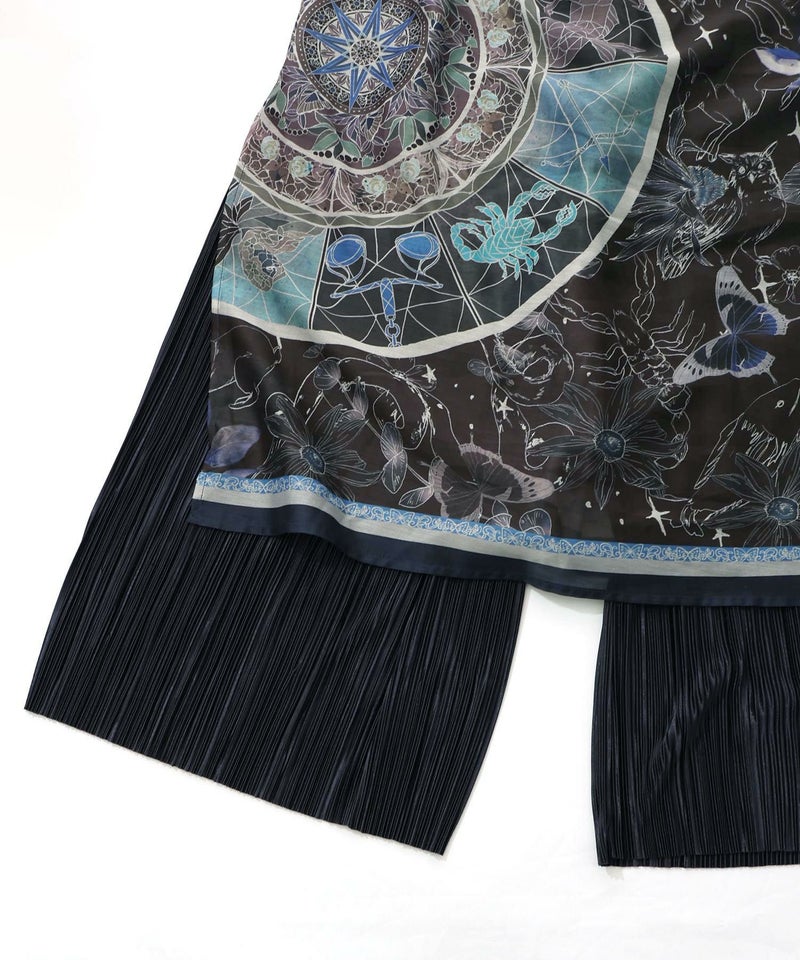 星座ステンドグラス柄シアー×ボドレー素材パンツ-16