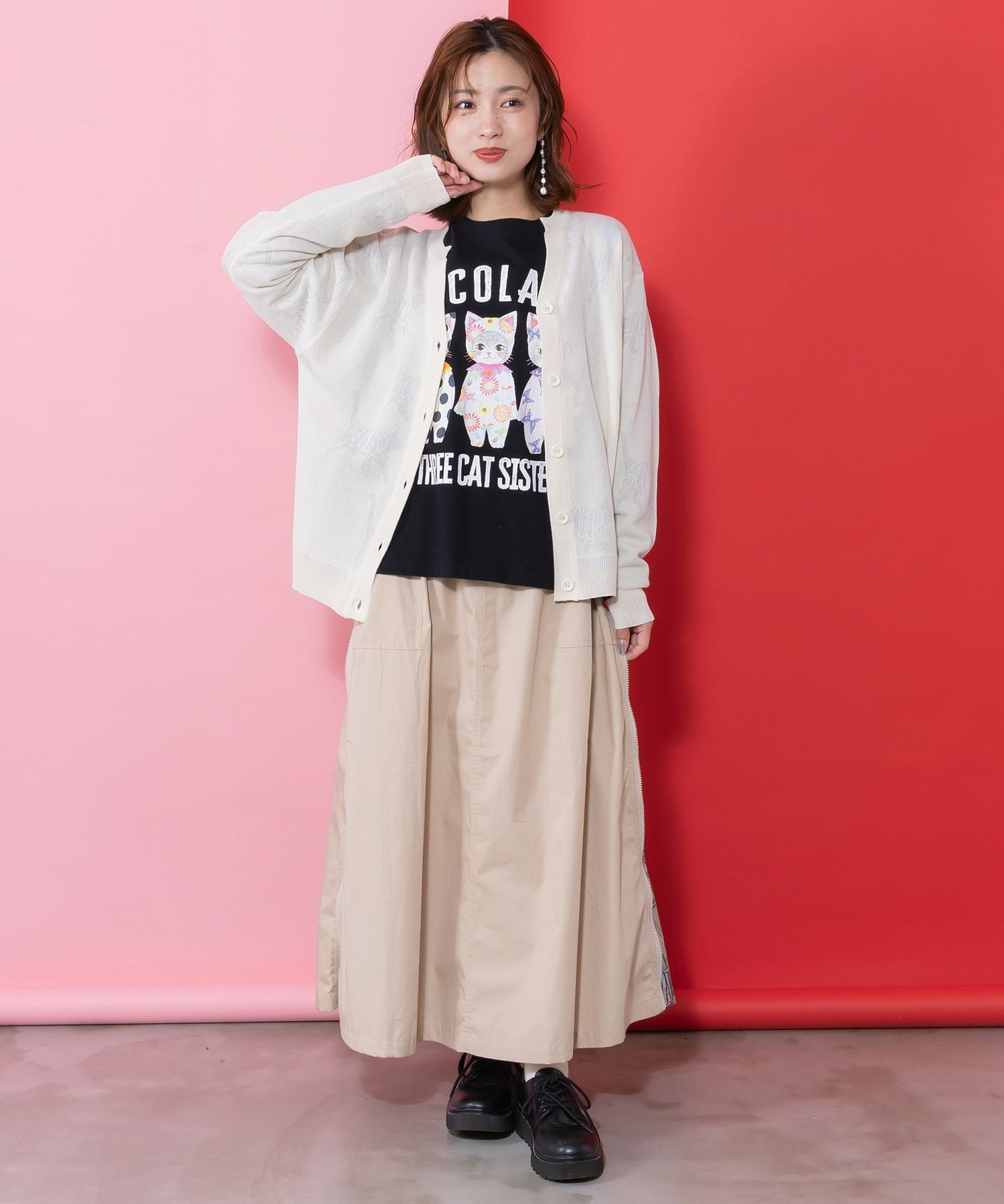 【ほりっち】 161633：ネコスカラーUVジャガードカーディガンの通販-ScoLar