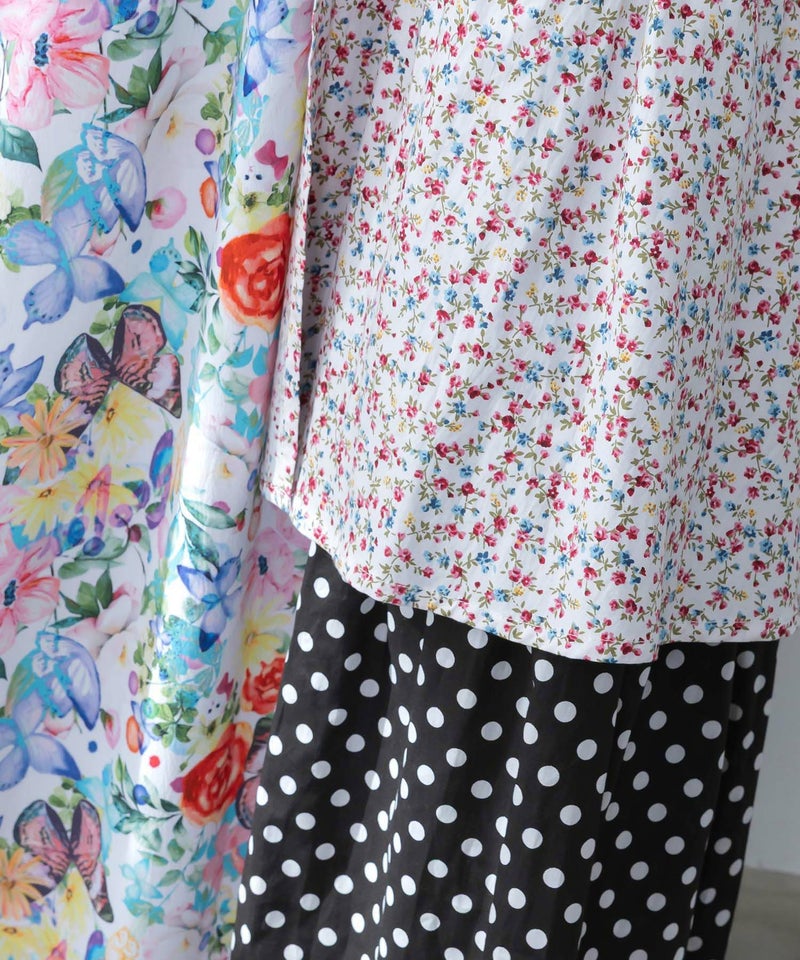 デニム×パッチワーク風 異素材切替2wayスカート-10