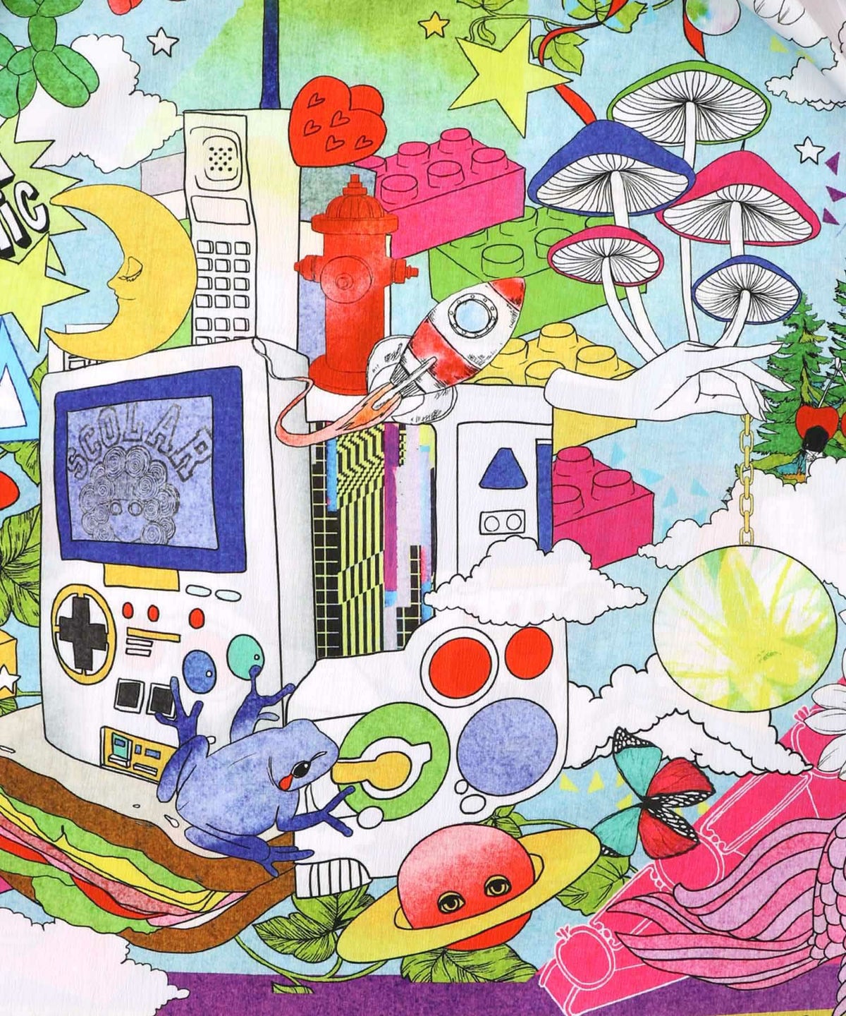 レトロスカーフ柄ワッシャー加工スカート-13