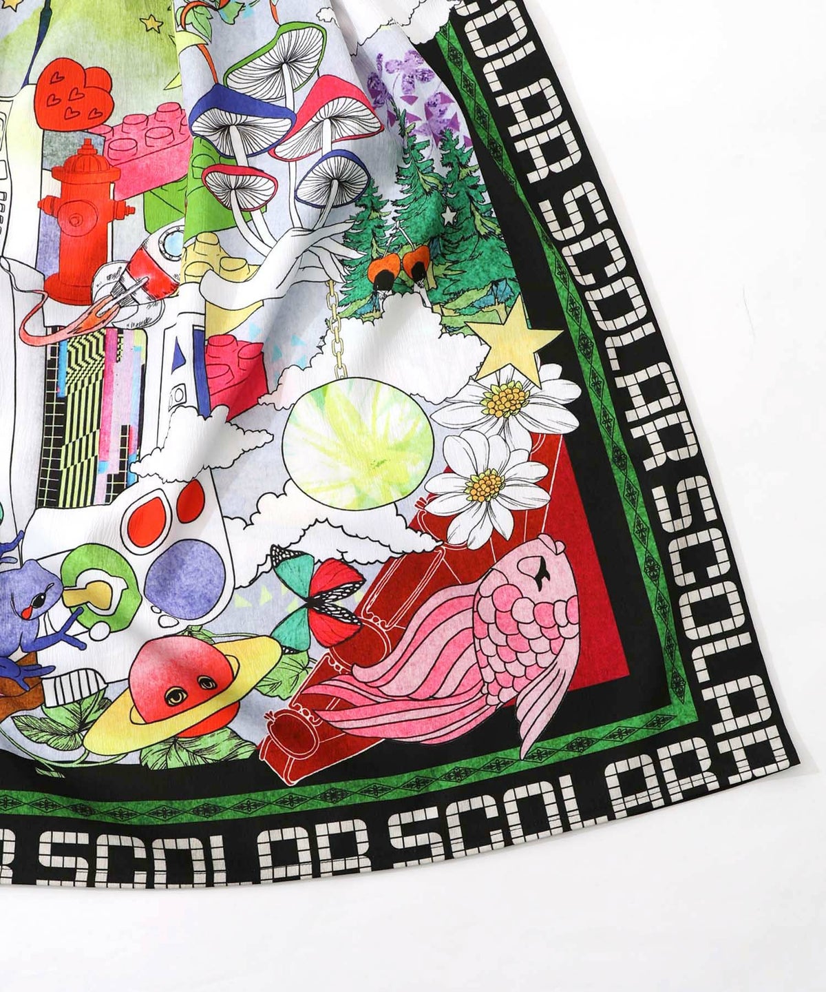 レトロスカーフ柄ワッシャー加工スカート-15