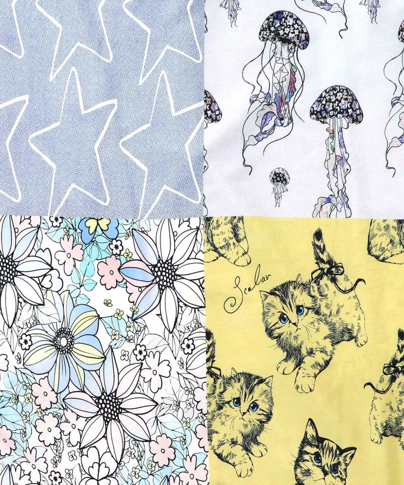 パッチワーク風総柄シャツワンピース-15