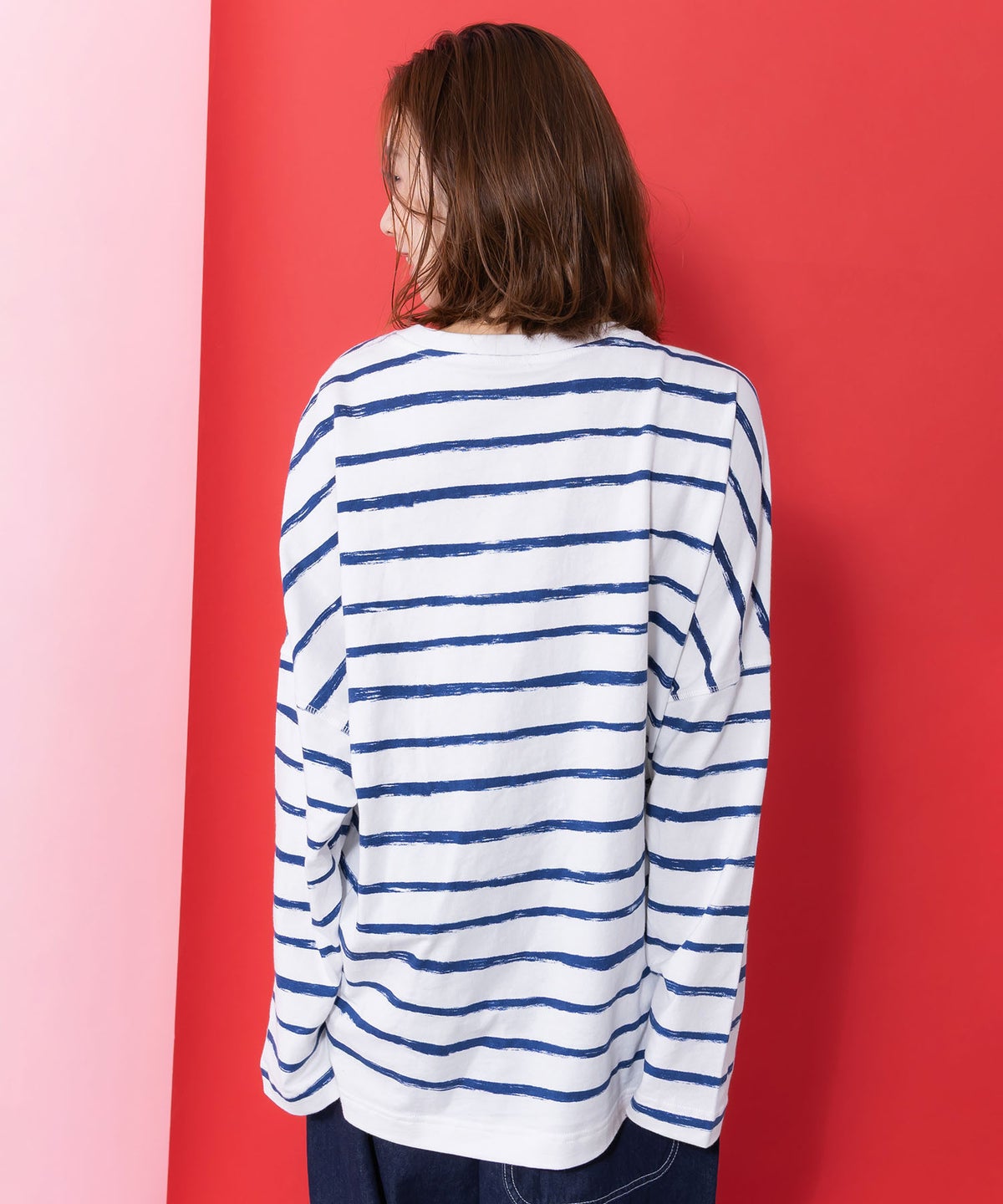 画家ネコボーダーTシャツ-5