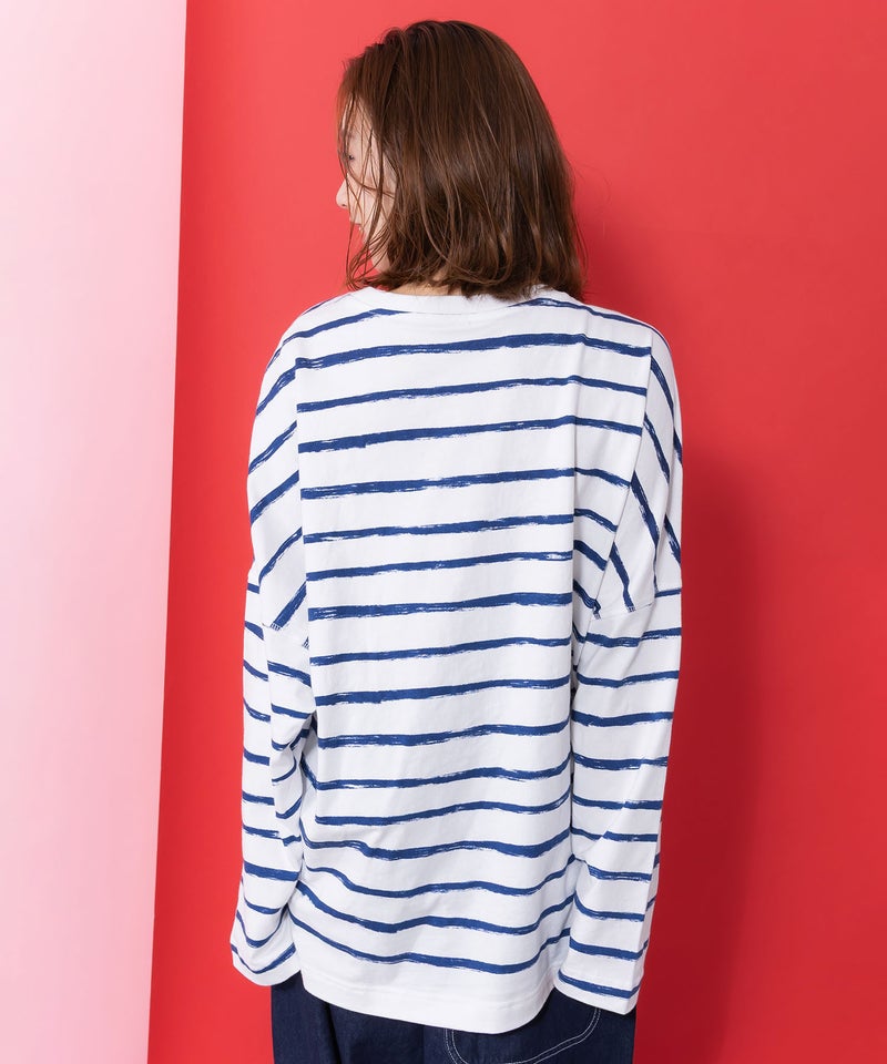 画家ネコボーダーTシャツ-5