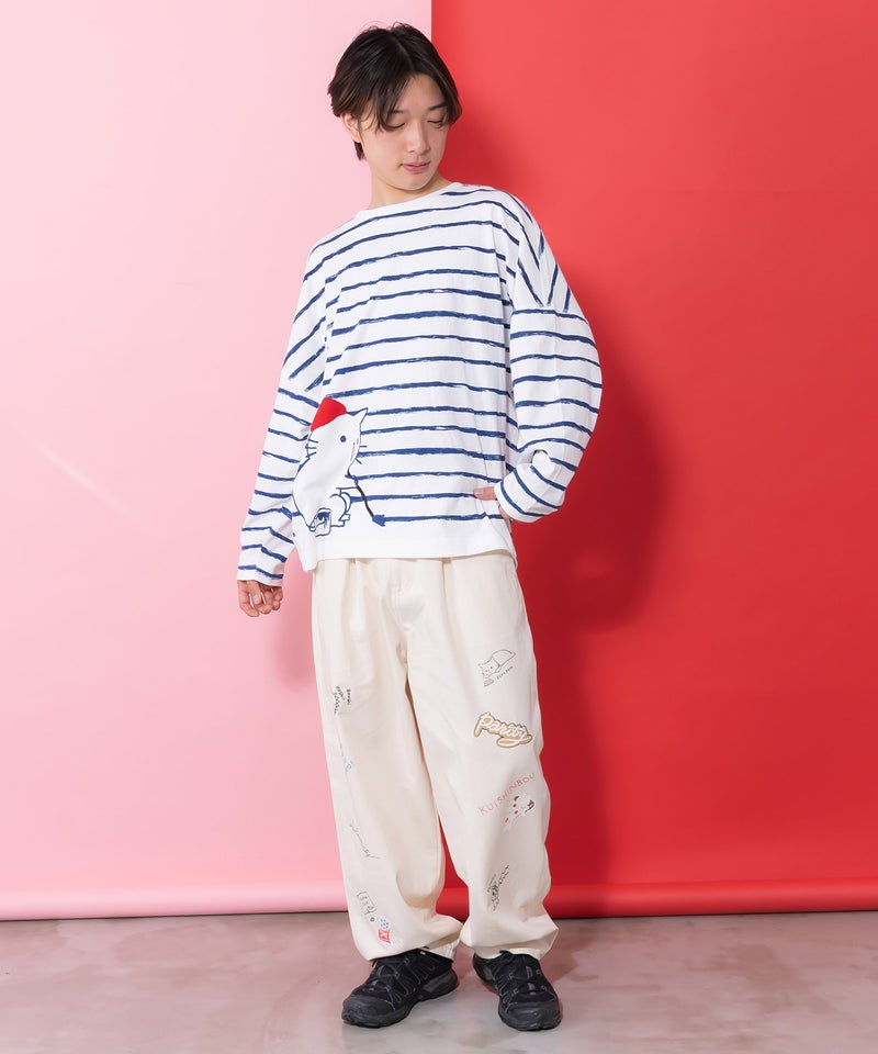 画家ネコボーダーTシャツ-10