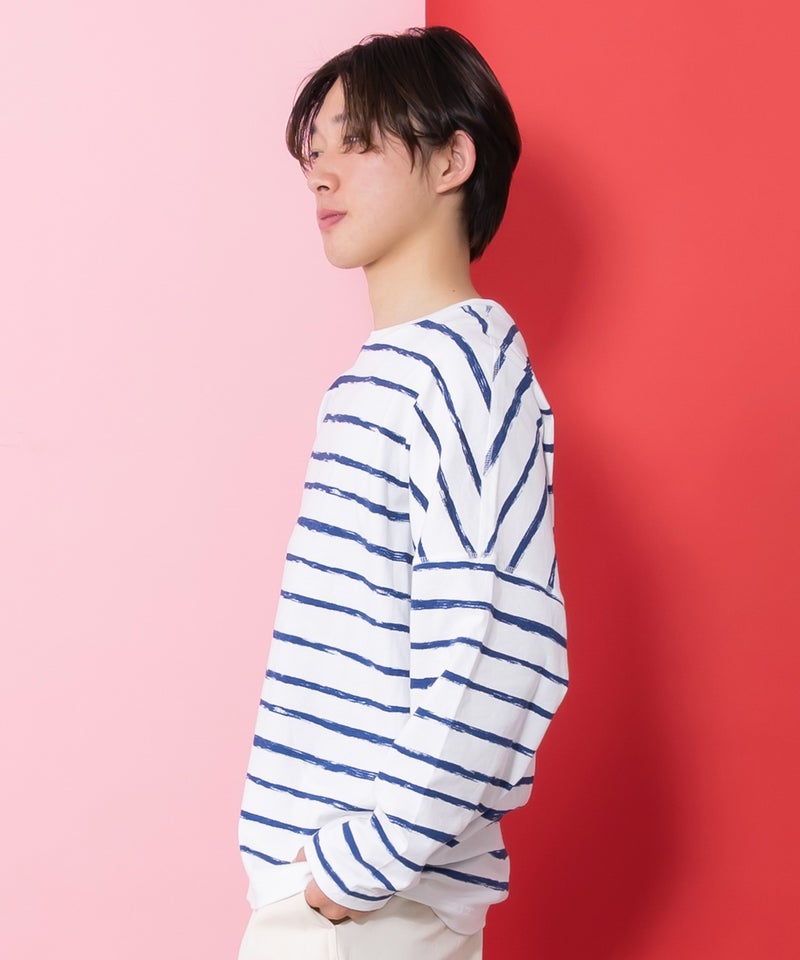 画家ネコボーダーTシャツ-11