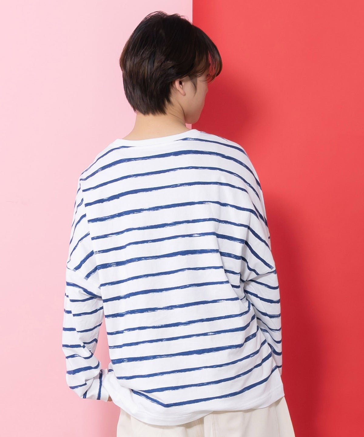 画家ネコボーダーTシャツ-12