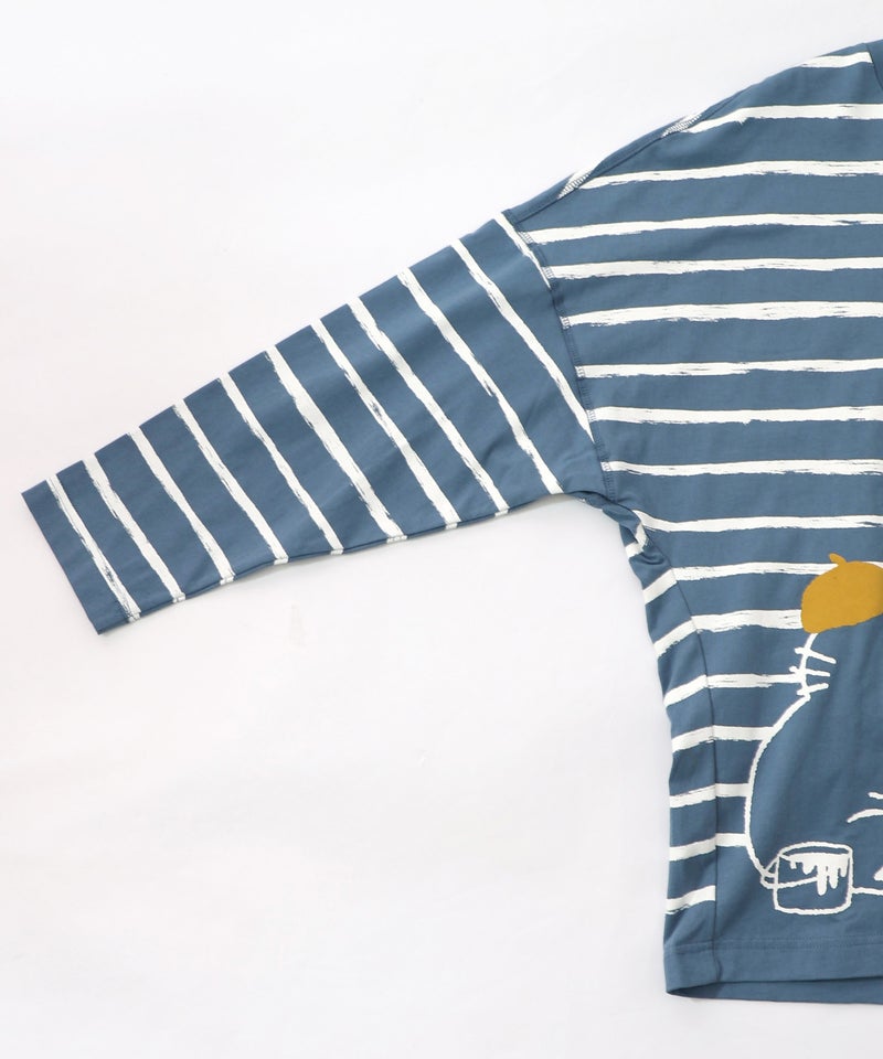 画家ネコボーダーTシャツ-24