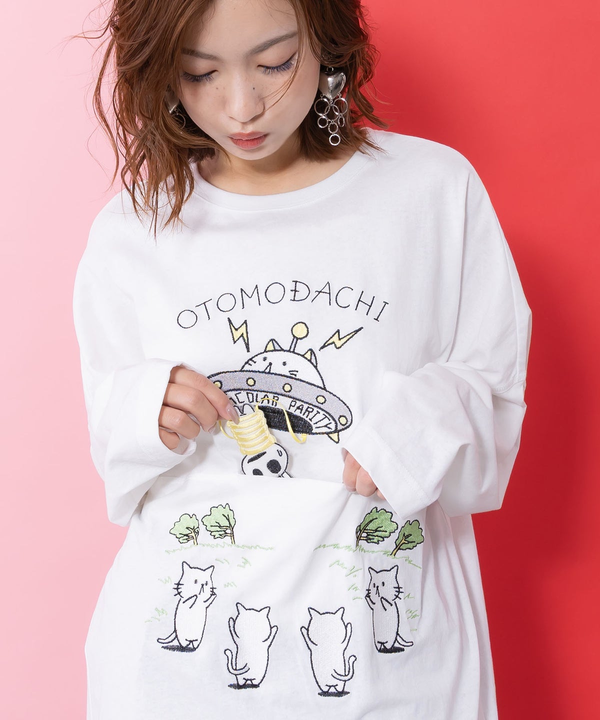 ネコ星へのご招待Tシャツ-6