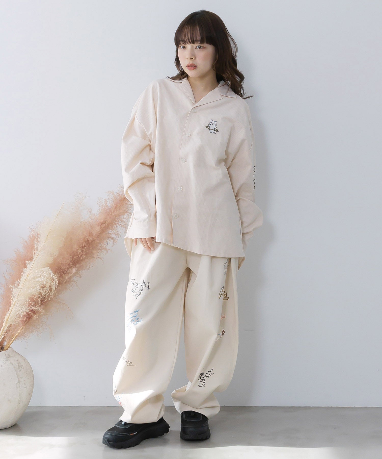 361111：ネコの洗脳×ストライプ柄シャツの通販-ScoLar