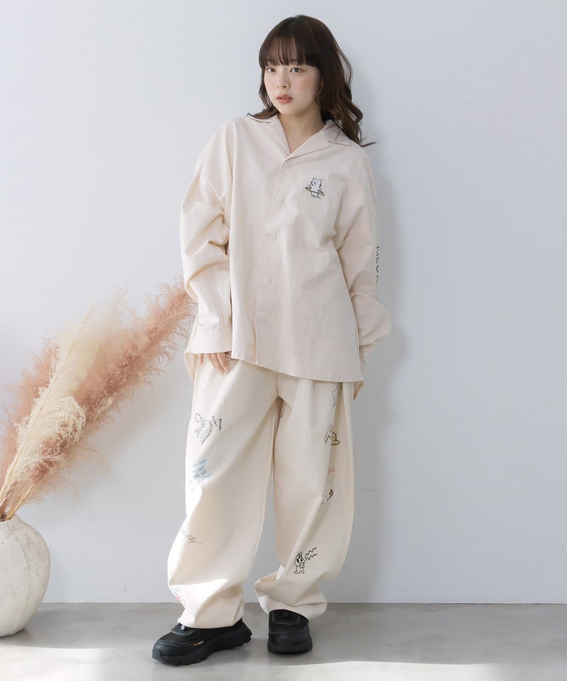 ネコの洗脳×ストライプ柄シャツ-2