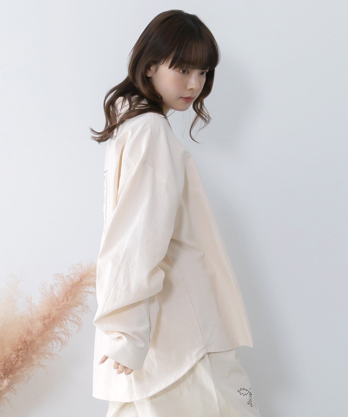 ネコの洗脳×ストライプ柄シャツ-6