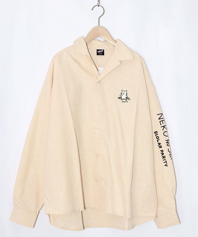 ネコの洗脳×ストライプ柄シャツ-18