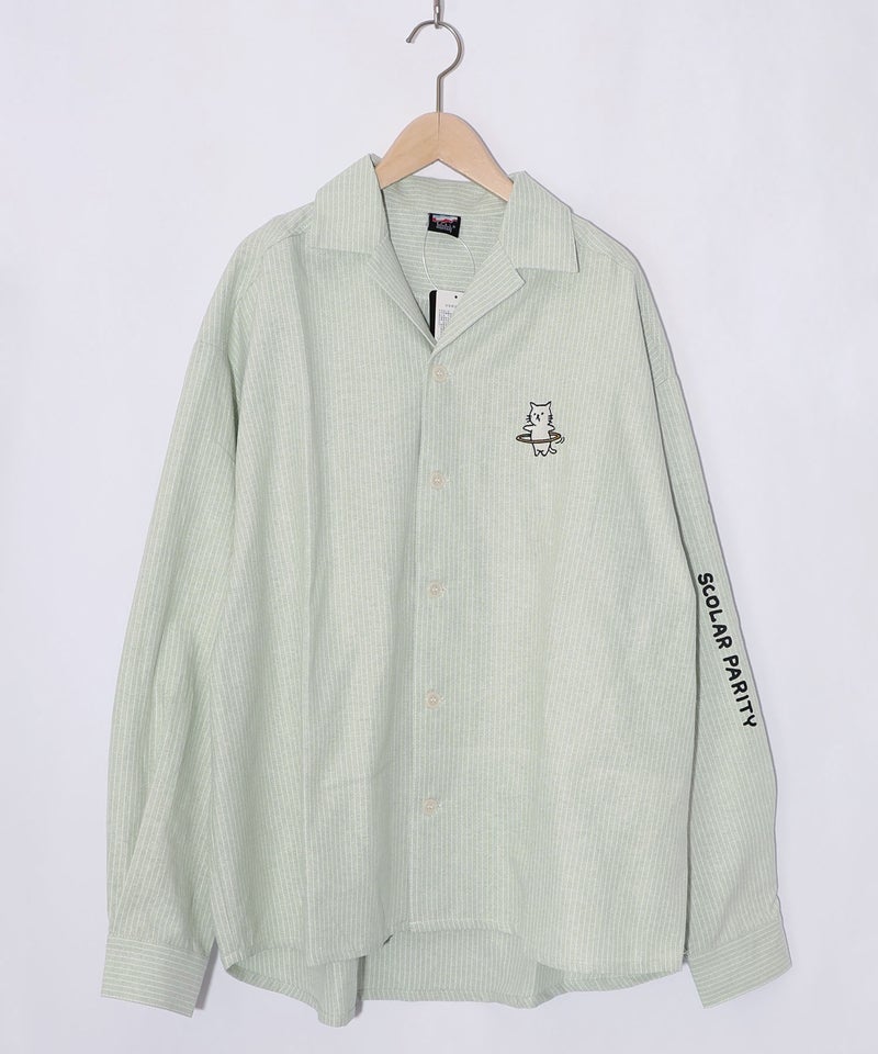 ネコの洗脳×ストライプ柄シャツ-21