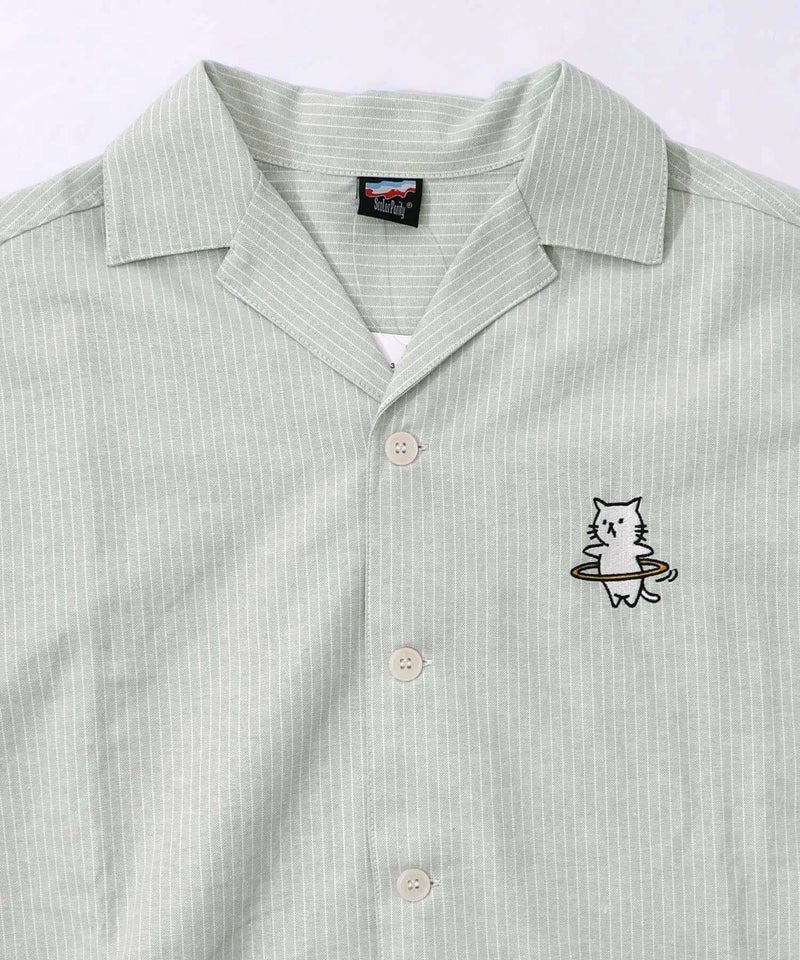 ネコの洗脳×ストライプ柄シャツ-24