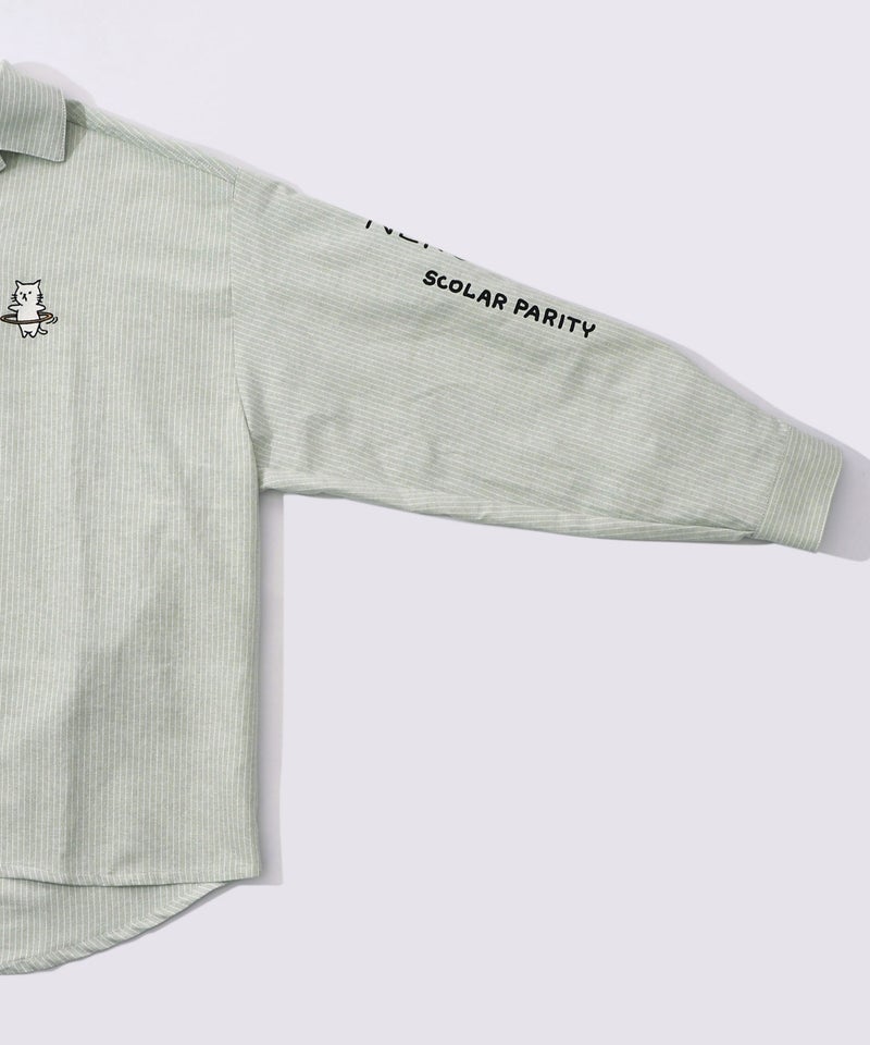 ネコの洗脳×ストライプ柄シャツ-26