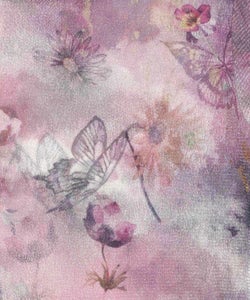 花蝶アート柄 ラメチュールロングスリーブTシャツ-11