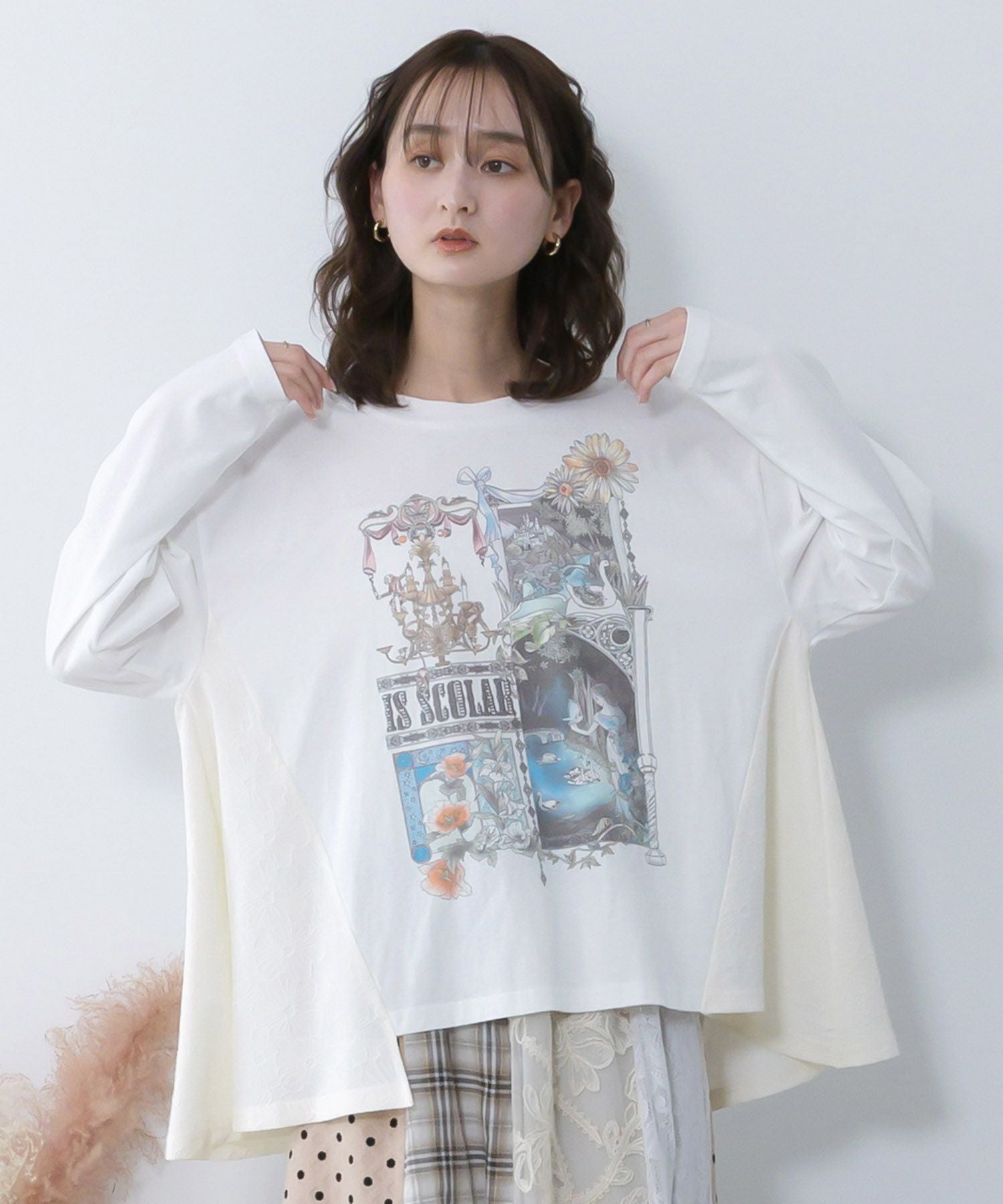 561222：アンティークプリント柄チュニックの通販-ScoLar