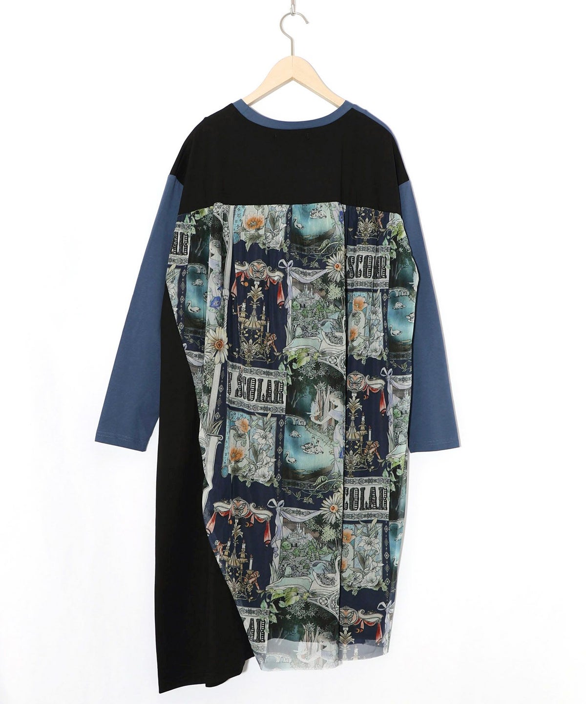 アンティークプリント柄切替ワンピース-18