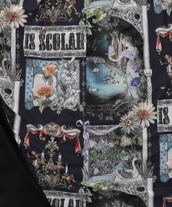 アンティークプリント柄切替ワンピース-19