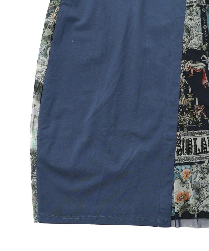 アンティークプリント柄切替ワンピース-22