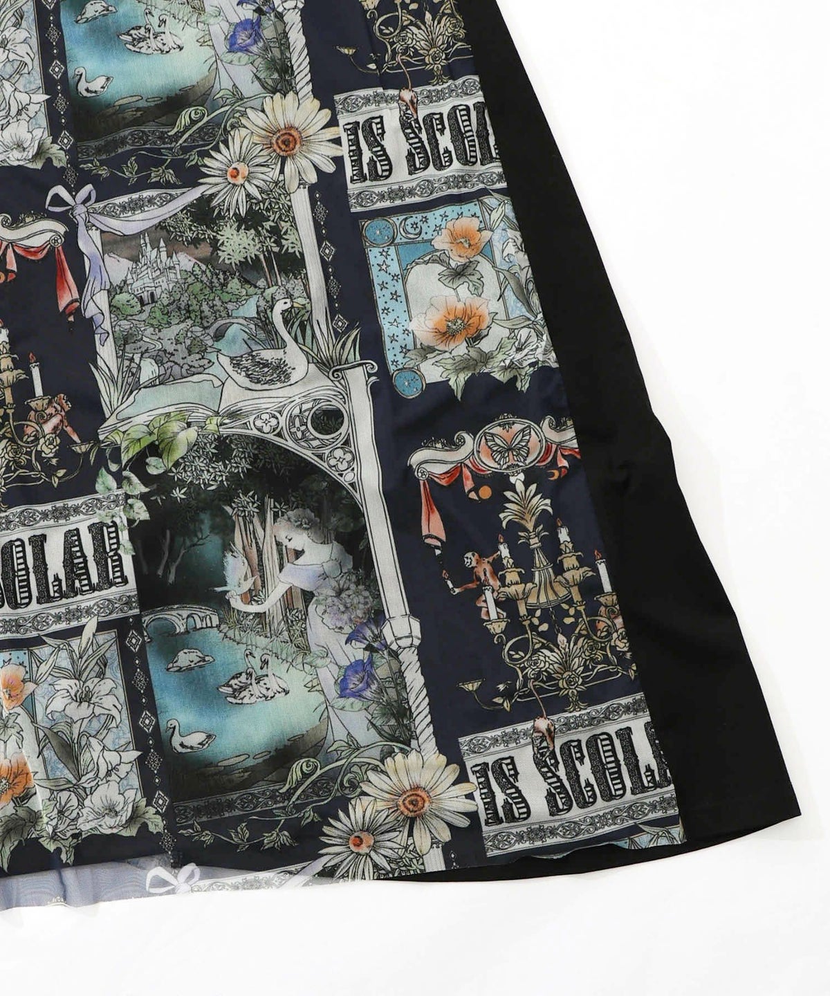 アンティークプリント柄切替ワンピース-23