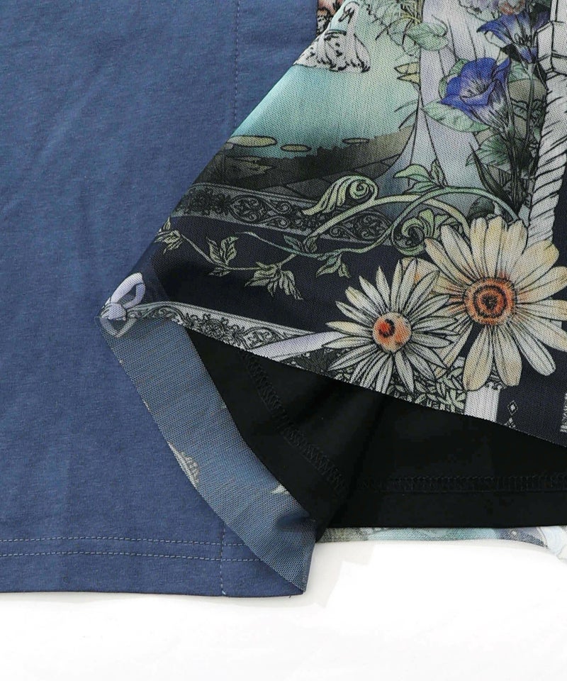 アンティークプリント柄切替ワンピース-24