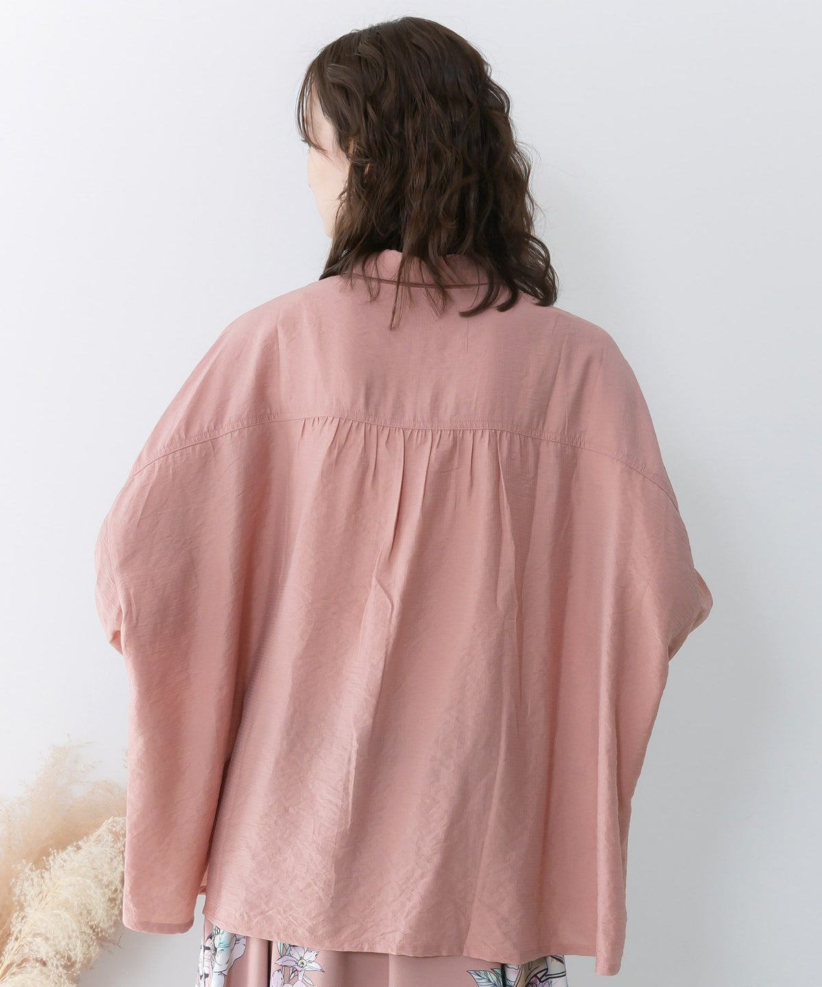 花柄布帛シャツ-5