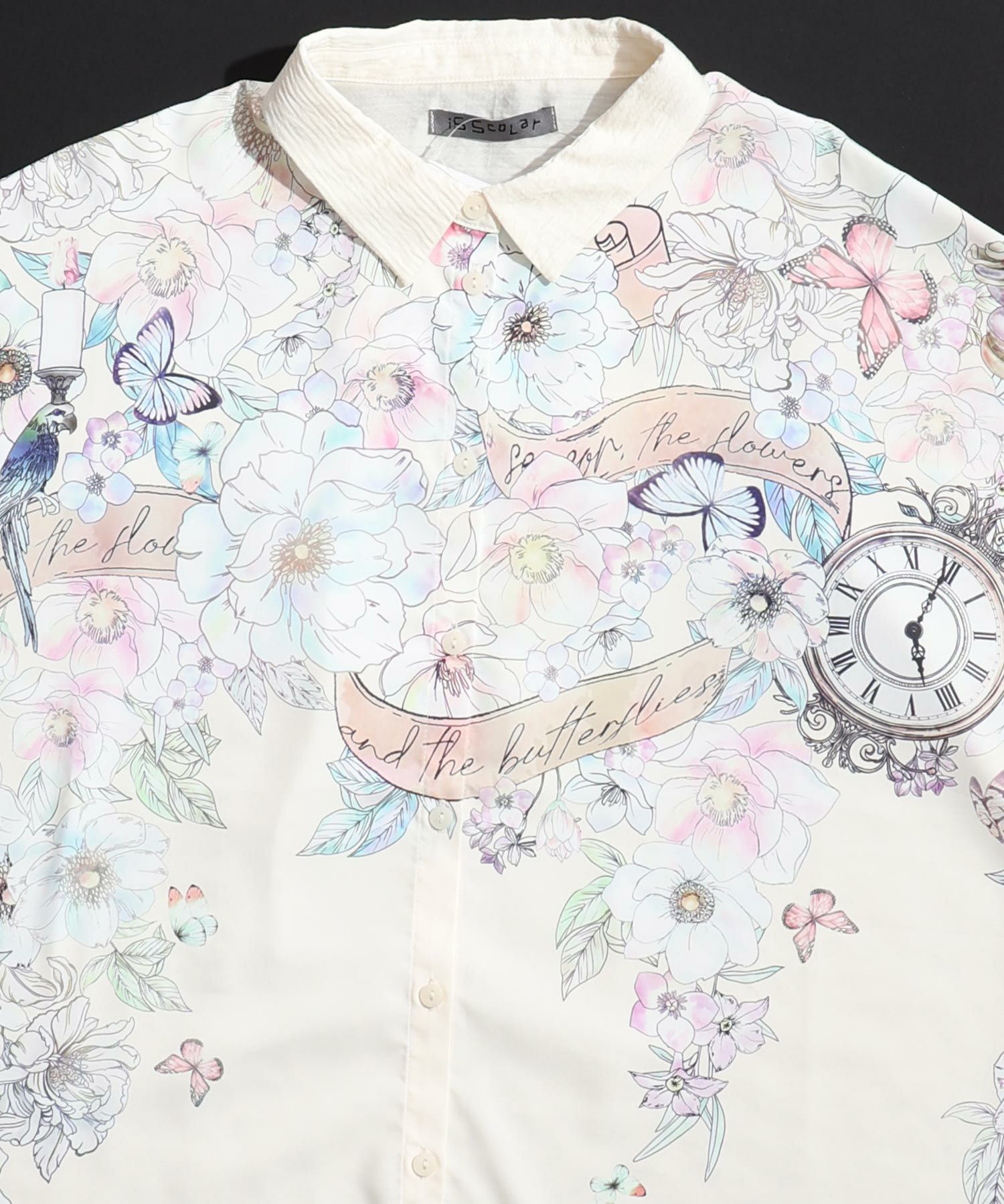 561218：花柄布帛シャツの通販-ScoLar