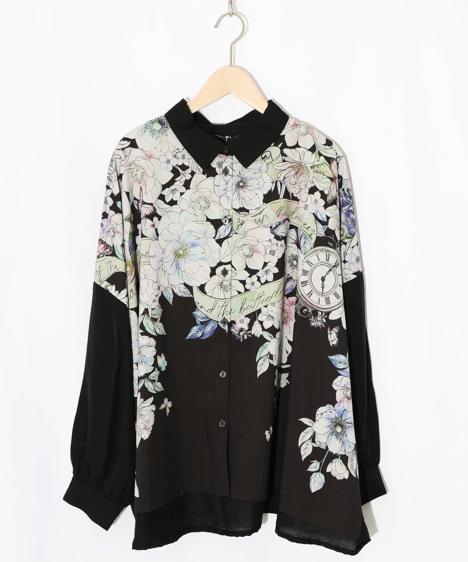 561218：花柄布帛シャツの通販-ScoLar