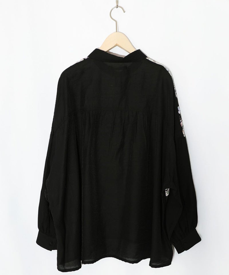 花柄布帛シャツ-13