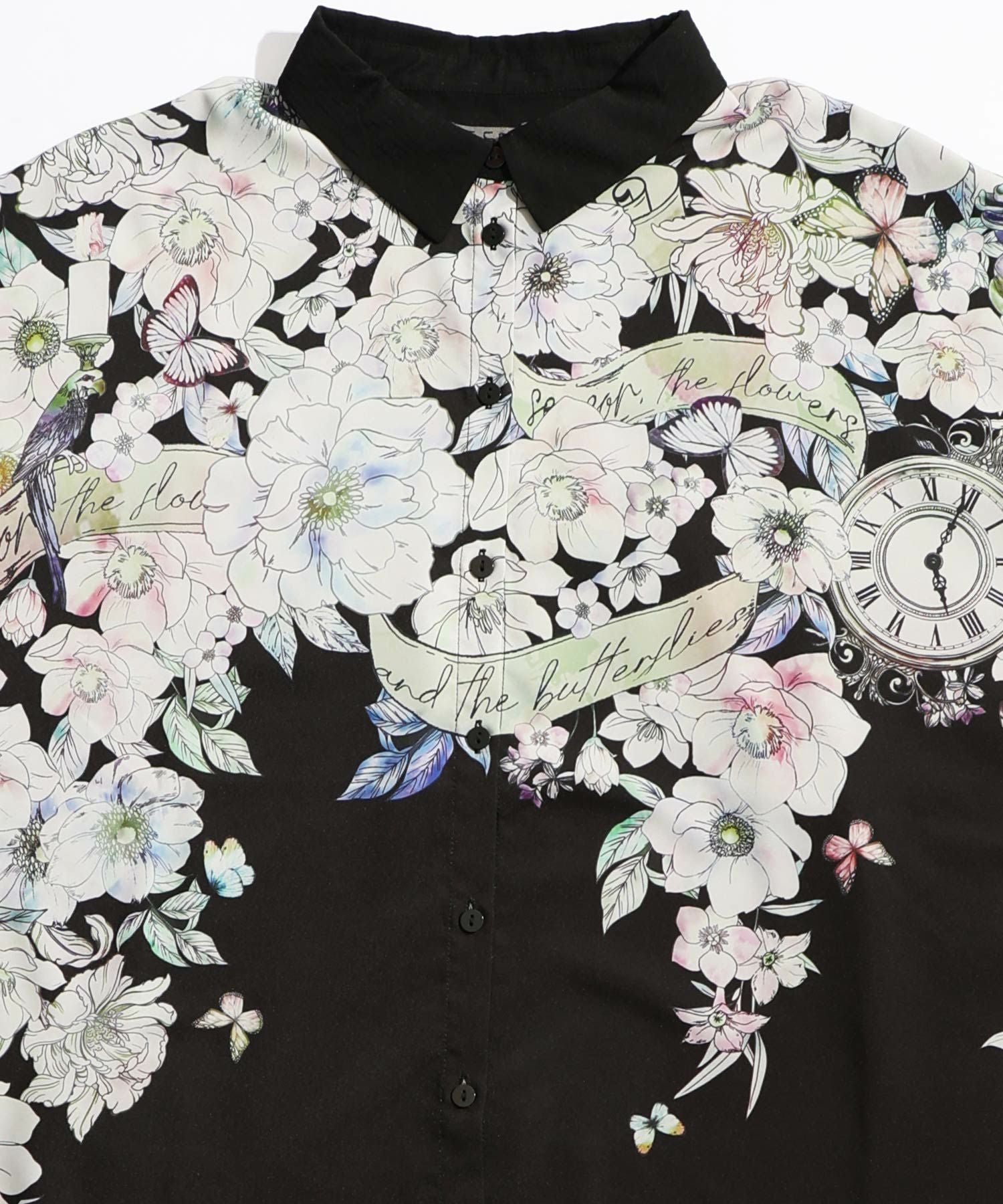 561218：花柄布帛シャツの通販-ScoLar