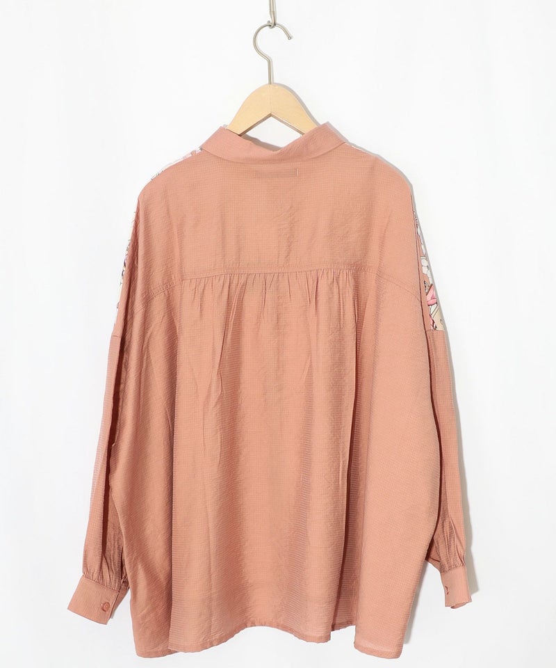 花柄布帛シャツ-16