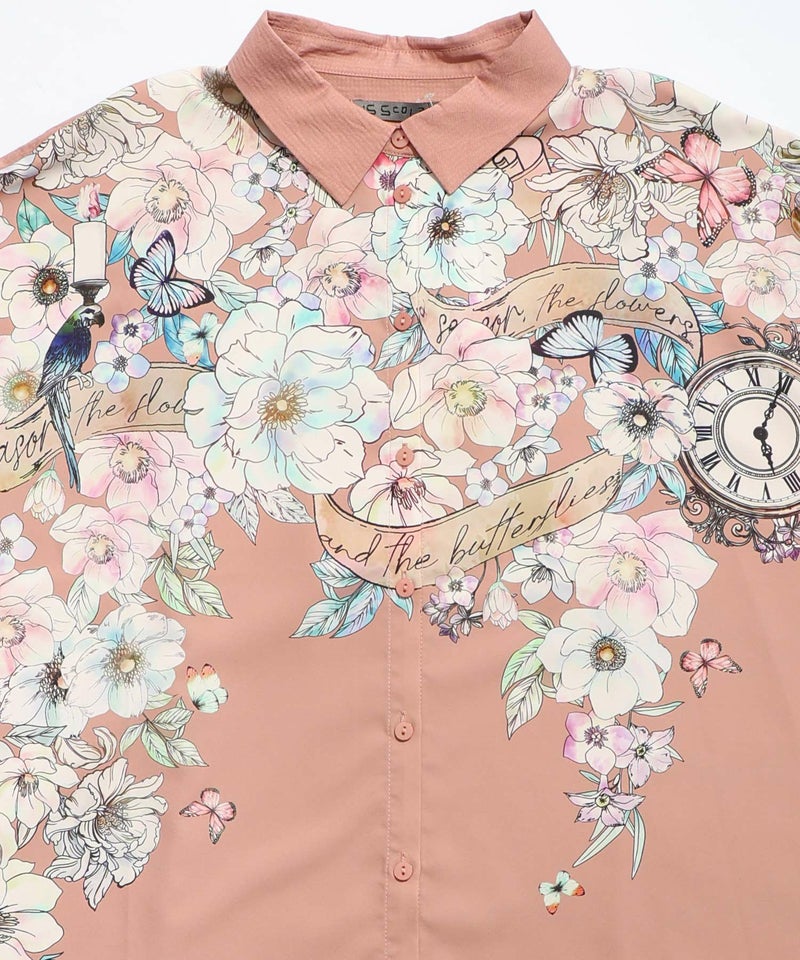 花柄布帛シャツ-17