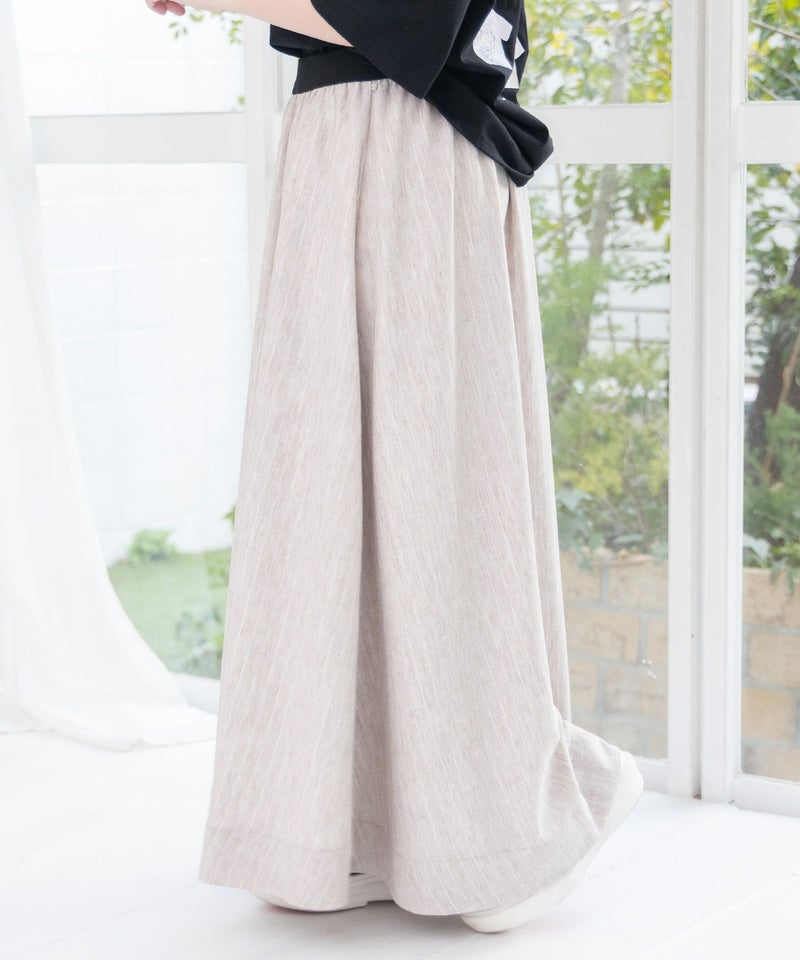 柄布帛×ラメ入りストライプ柄 リバーシブルスカート-17