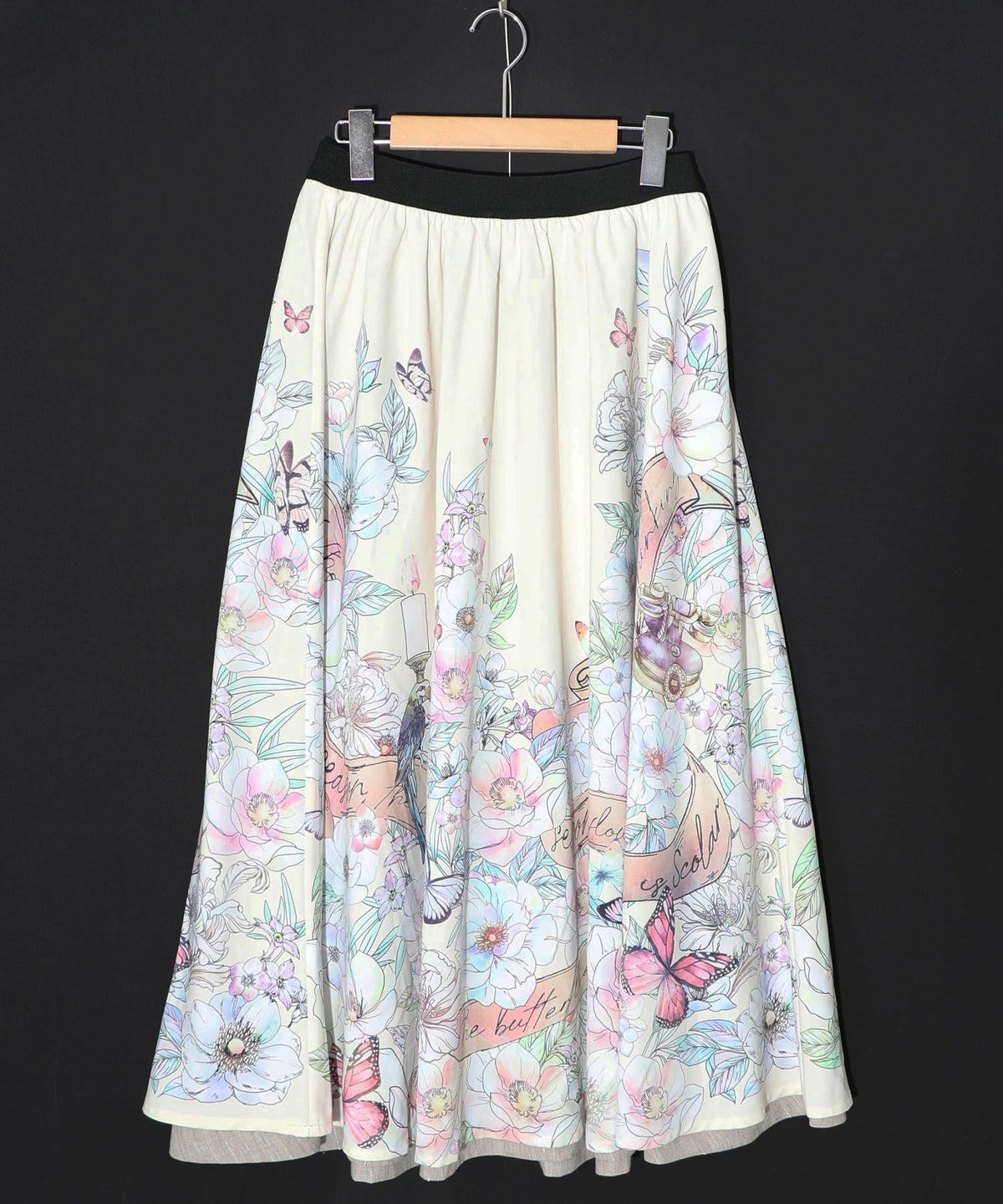 柄布帛×ラメ入りストライプ柄 リバーシブルスカート-19