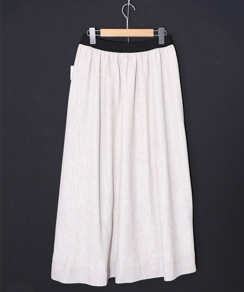 柄布帛×ラメ入りストライプ柄 リバーシブルスカート-21