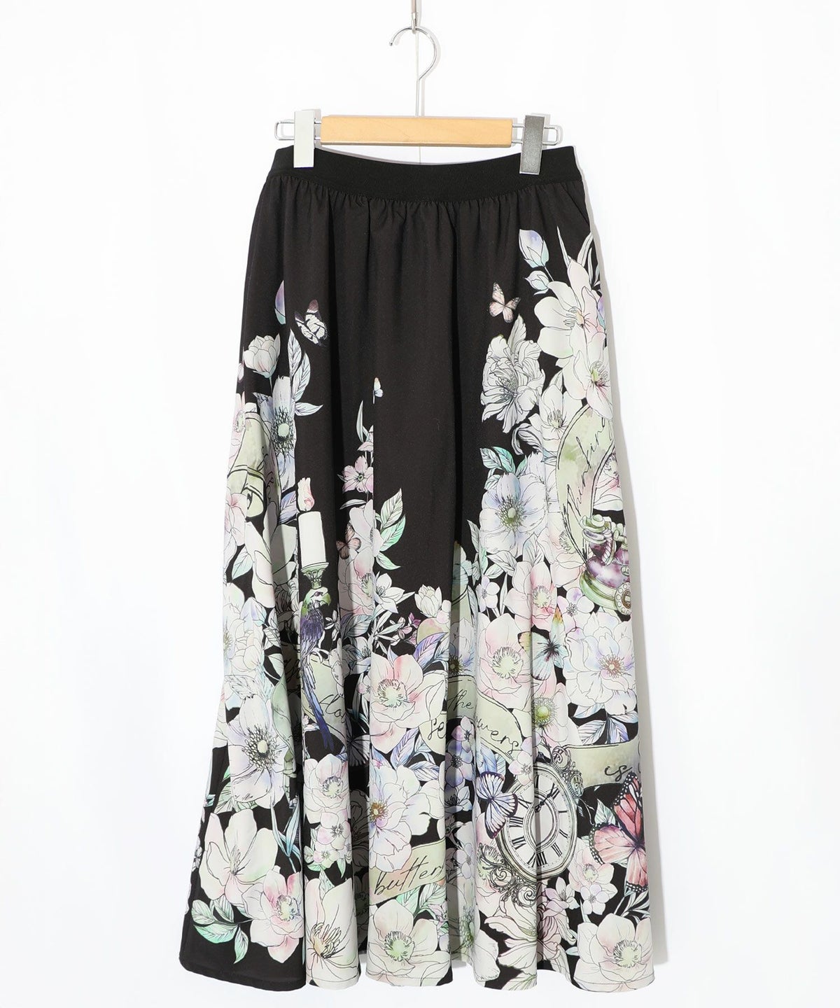 柄布帛×ラメ入りストライプ柄 リバーシブルスカート-23