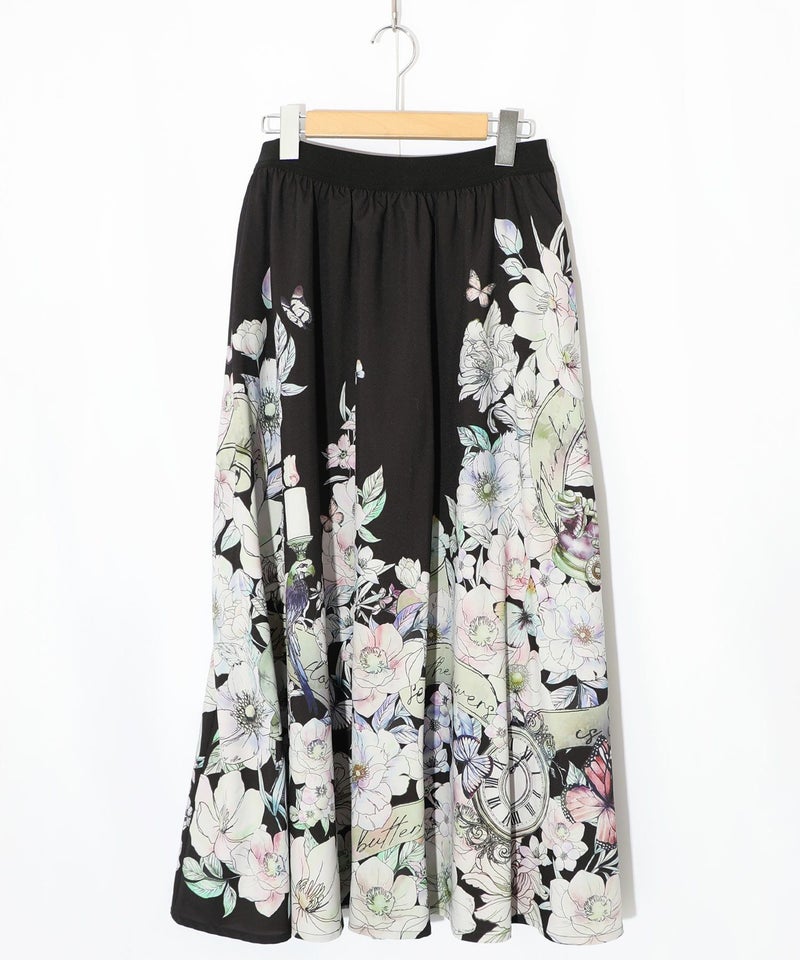 柄布帛×ラメ入りストライプ柄 リバーシブルスカート-23