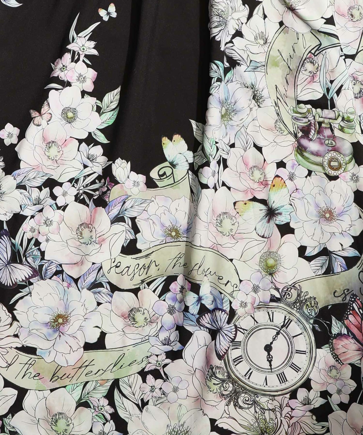 柄布帛×ラメ入りストライプ柄 リバーシブルスカート-26