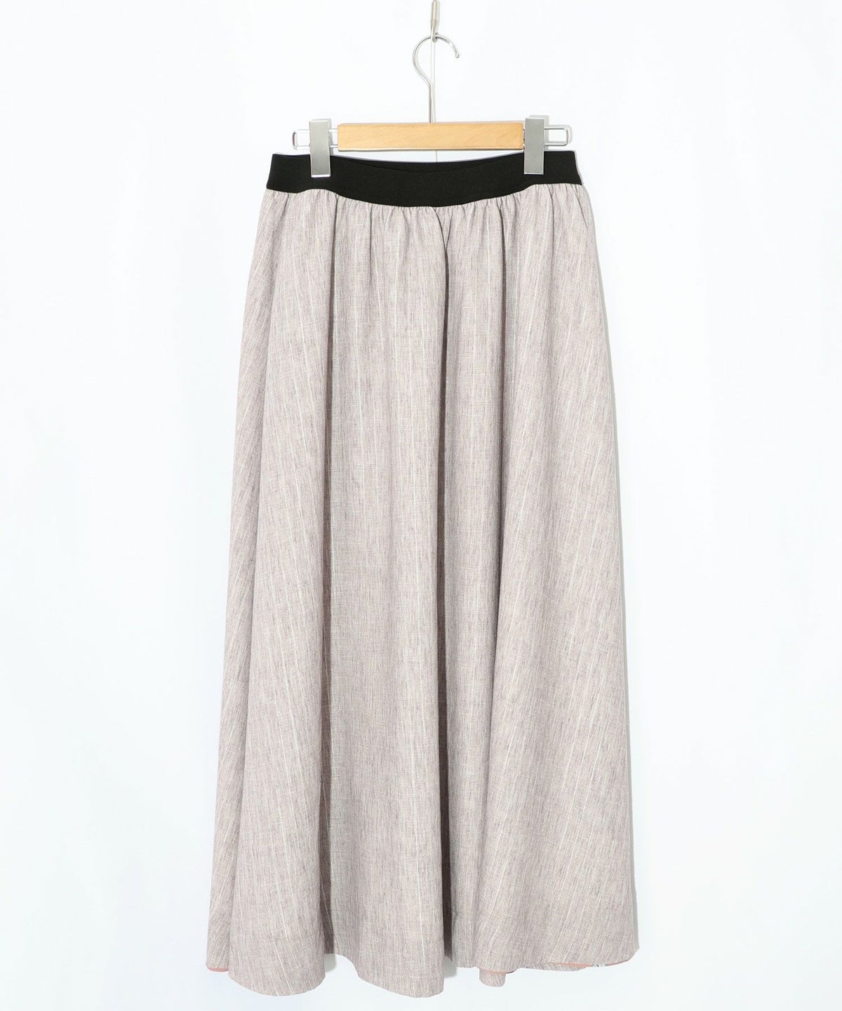 柄布帛×ラメ入りストライプ柄 リバーシブルスカート-29